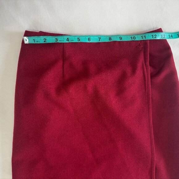 Eddie Bauer Women's Maroon (Garnet) Wool Blend Full Wrap Maxi Skirt, Size 6 - Picture 6 of 12